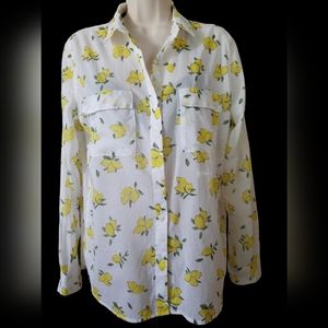 Gap Lemon boyfriend blouse